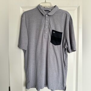 Travis Mathew Gray Men's Performance Golf Polo Shirt Size L